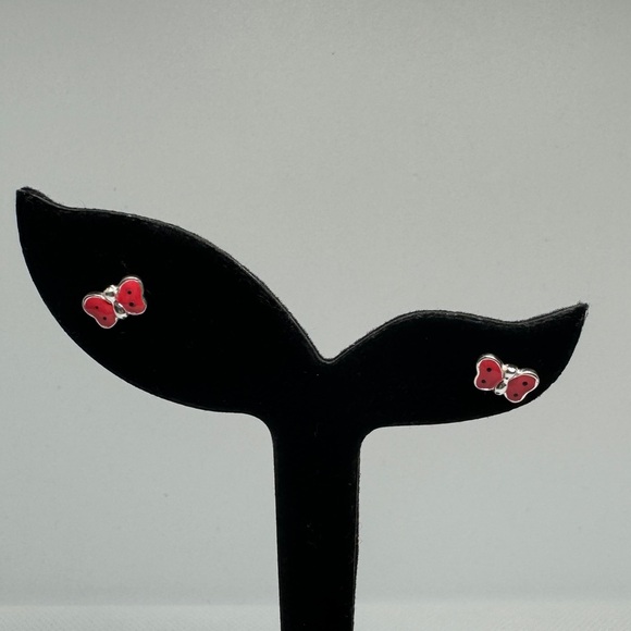 Sterling silver enamel butterfly earrings - Picture 1 of 5